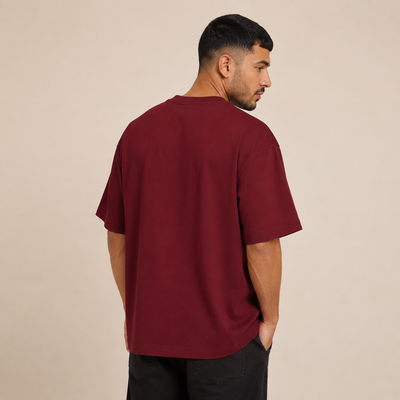 T-shirt Peuple bordeaux présenté de dos