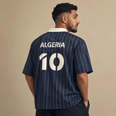 Black Fennec number 10 jersey worn back view, ALGERIA lettering and number 10