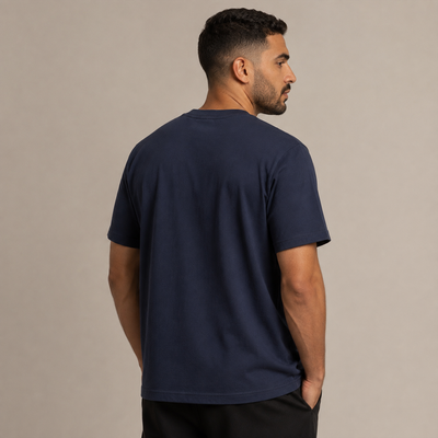 T-shirt 213 bleu marine présenté de dos
