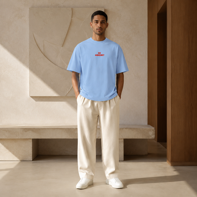T-shirt DZ Mindset bleu clair porté de face
