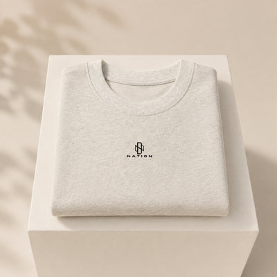 T-shirt Summer in Algeria blanc plié avec monogramme DZ Nation
