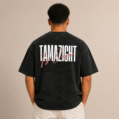 T-shirt Tamazight noir avec impression graphique au dos