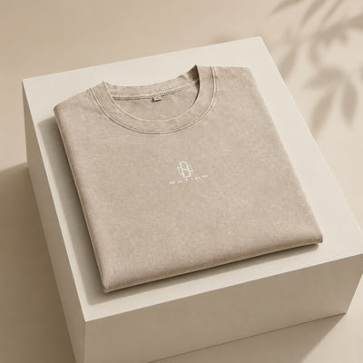 T-shirt Timimoun beige plié avec monogramme DZ Nation