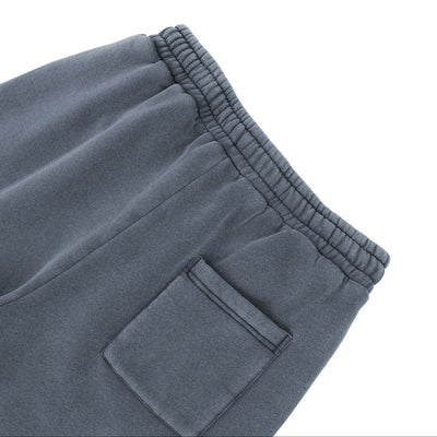 Détail de la poche du short Délavé bleu gris