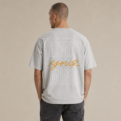 T-shirt Limit gris avec inscription Your au dos