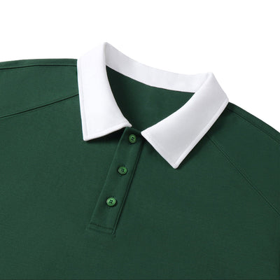 Col chemise blanc et patte trois boutons du polo El Beida