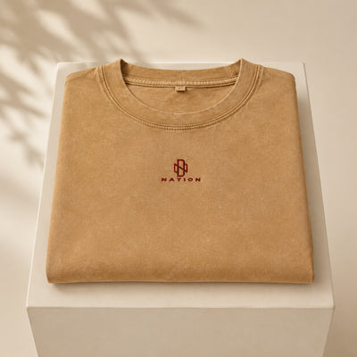 T-shirt Tassili ocre plié avec monogramme DZ Nation