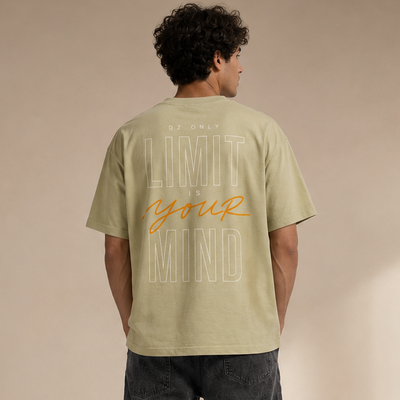 T-shirt Limit beige avec inscription Your au dos