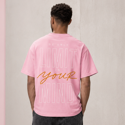 T-shirt Limit rose avec grand design imprimé au dos