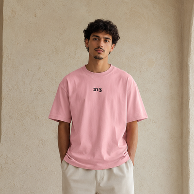 T-shirt 213 rose porté de face