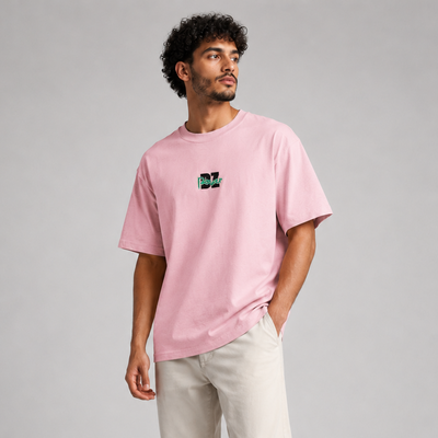 T-shirt DZ Power rose porté de face