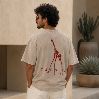 T-shirt Tassili écru avec grand design Tassili imprimé au dos