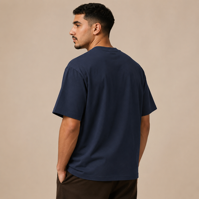 T-shirt Yaz bleu marine présenté de dos