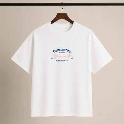 T-shirt Constantine blanc présenté sur cintre