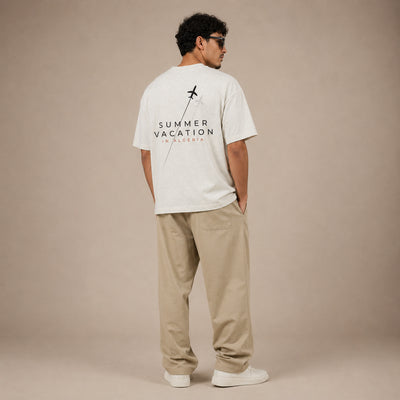 T-shirt Summer in Algeria blanc avec design avions porté de dos