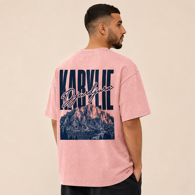 T-shirt Kabylie rose avec grand design Djurdjura imprimé au dos