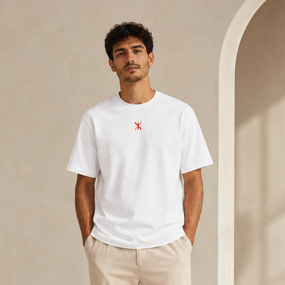 T-shirt Yaz blanc porté de face