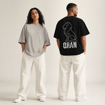T-shirts Oran gris et noir présentés de face et de dos