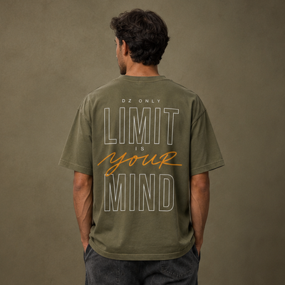 T-shirt Limit vert avec inscription Limit Is Your Mind au dos