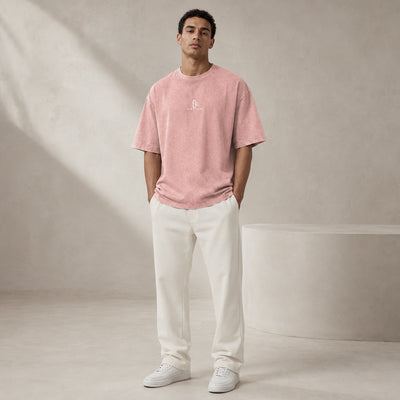 T-shirt Timimoun rose porté de face